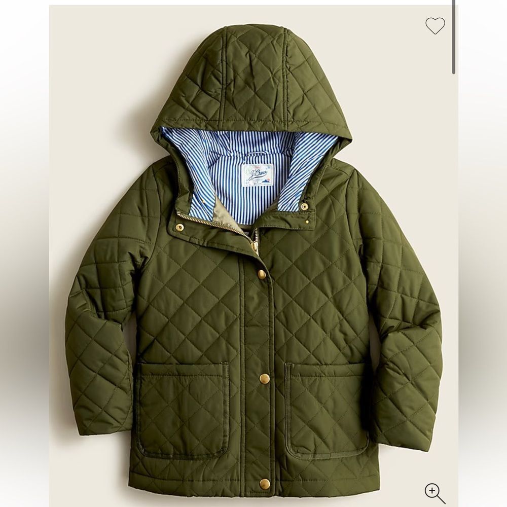 J. Crew Kids Olive Green Quilted Jacket